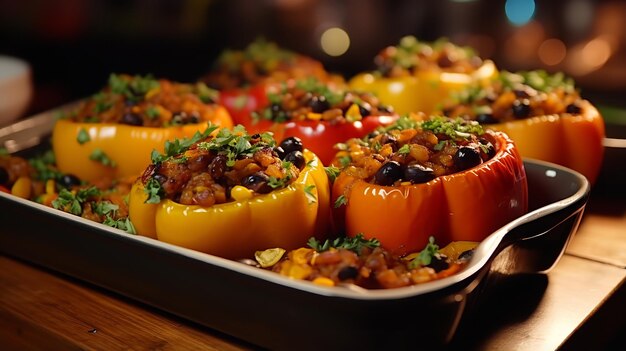 Stuffed Bell Peppers Vegan Food