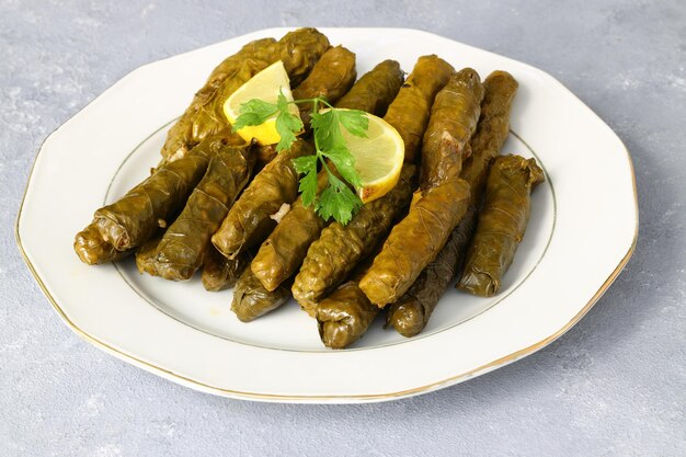 Stuffed collard greens with boiled leaves traditonal turkish black sea region food sarma dolma