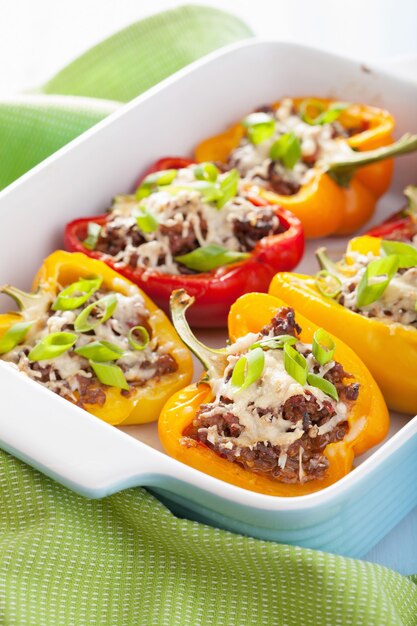 Stuffed paprika with meat and vegetables