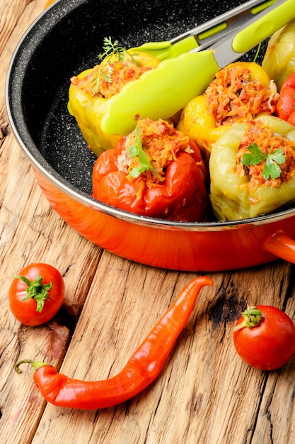 Photo stuffed pepper with meat