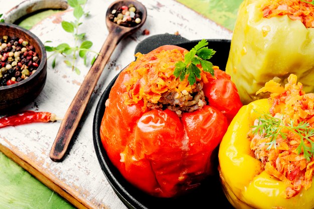 Stuffed pepper with meat