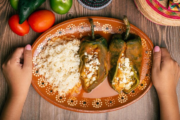 Stuffed peppers typical mexican food Food to celebrate Cinco de Mayo