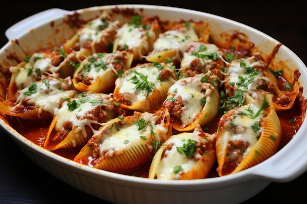 Foto ricetta per la cena con conchiglie ripiene