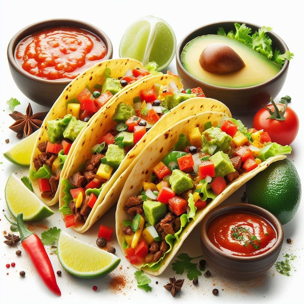 stuffed tacos on a plate on a white background