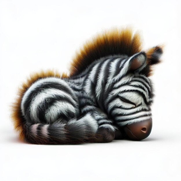 A stuffed zebra is made by a company called the zebra