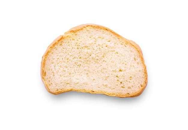 Stuk brood op wit wordt geïsoleerd