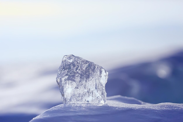 stuk ijs baikal op ijs, natuur winterseizoen kristalwater transparant buiten