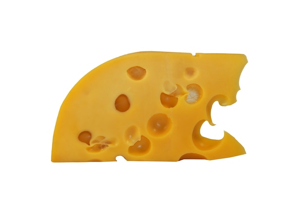 Stuk kaas geïsoleerd op witte achtergrond