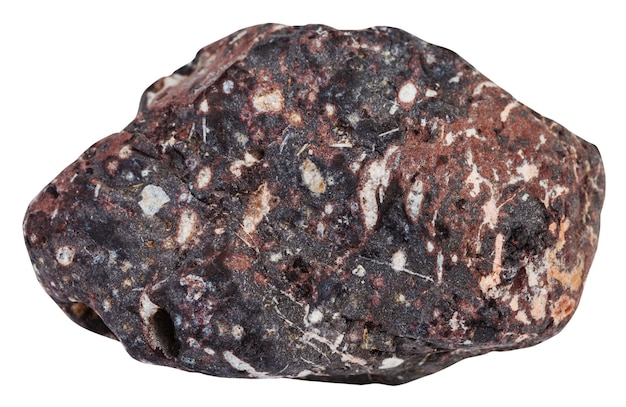 Stuk poreuze basalt minerale steen geïsoleerd