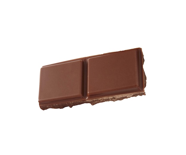 Stukjes chocolade geïsoleerd