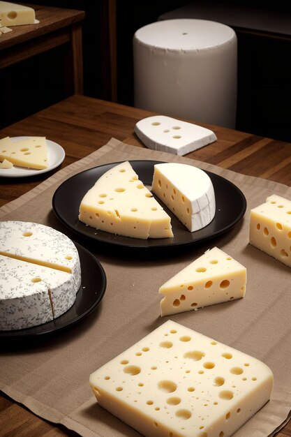 Stukjes heerlijke kaas op een tafel.