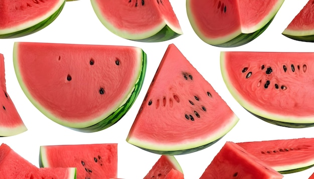 stukjes verse rijpe rode watermeloen op witte achtergrond