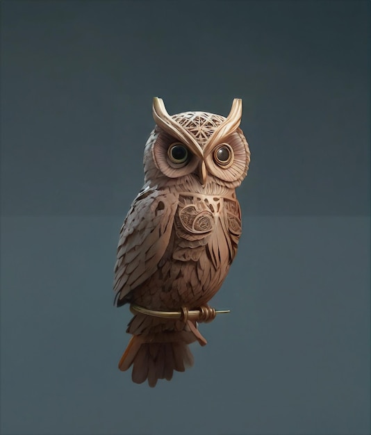 stunning 3D model of an owl