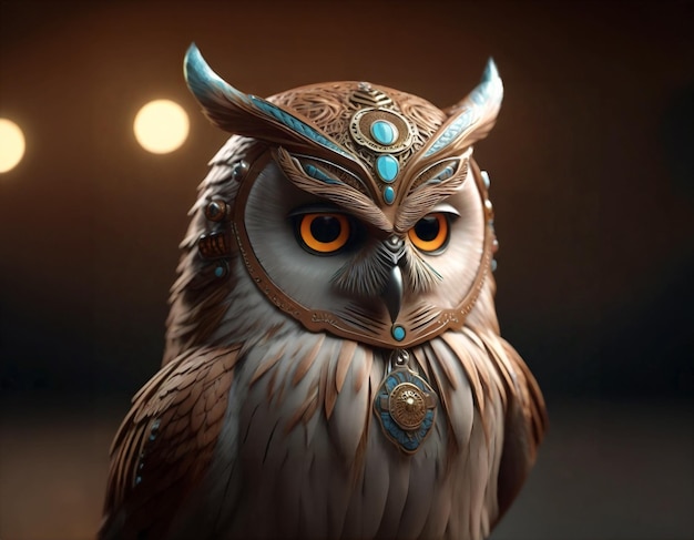 stunning 3D model of an owl