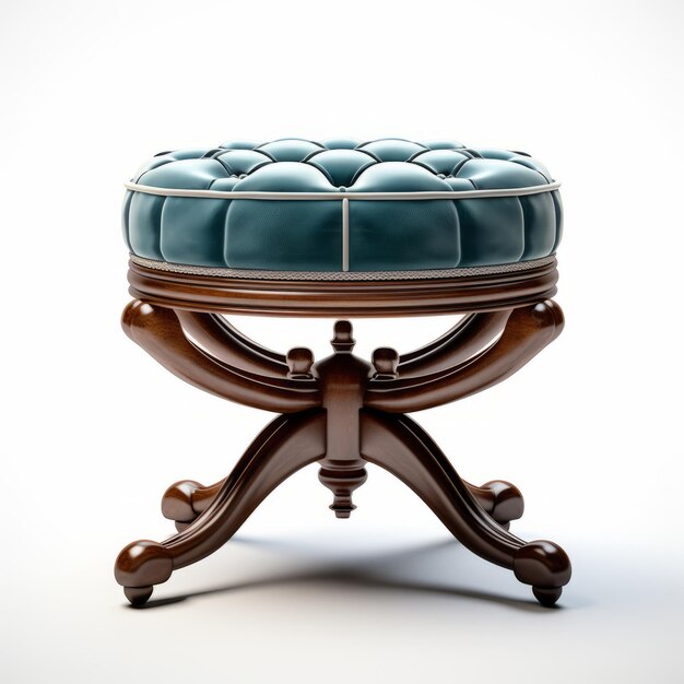 Photo stunning 3d model of victorian velvet foot stool