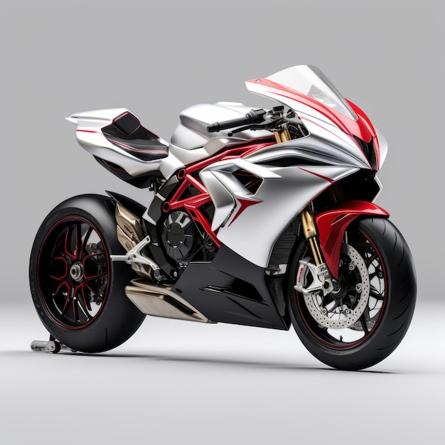 Stunning 3D Mv Agusta Motorcycle Renderings op een witte achtergrond