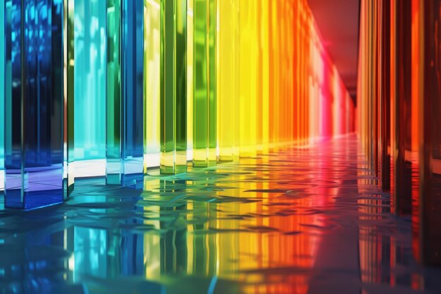 A stunning 3D render of an abstract multicolor spectrum