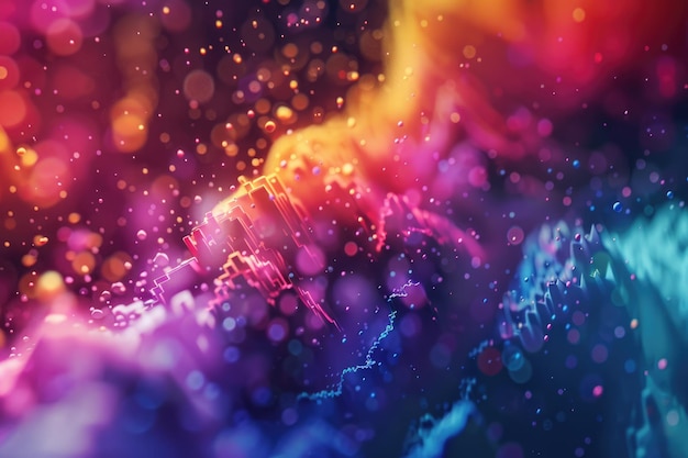 A stunning 3D render of an abstract multicolor spectrum