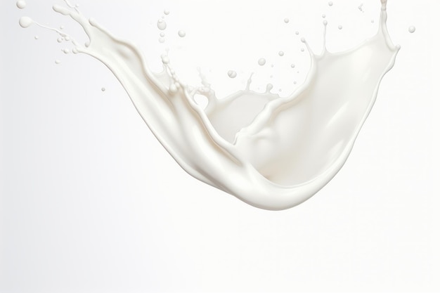 Stunning 3D Style Milk Splash Isolated on Pure White A Captivating Sight