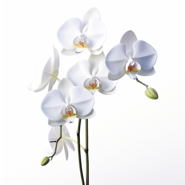 Stunning 8k Resolution Photo Beautiful White Orchids On A White Background