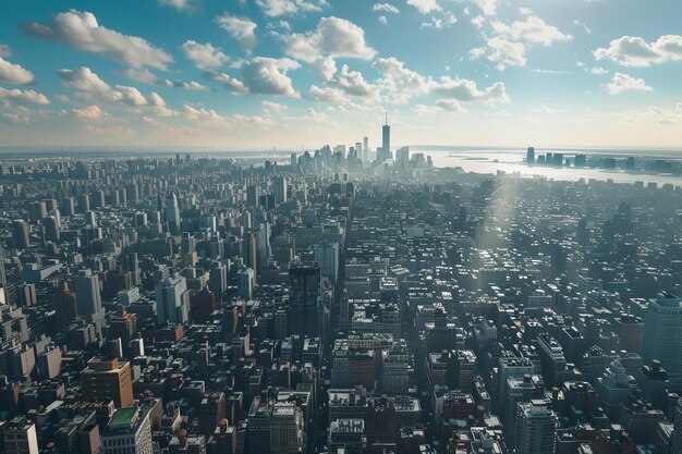 A stunning aerial view of a cityscape