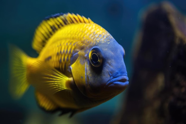 Stunning African Cichlid Fish in a Vibrant Aquarium