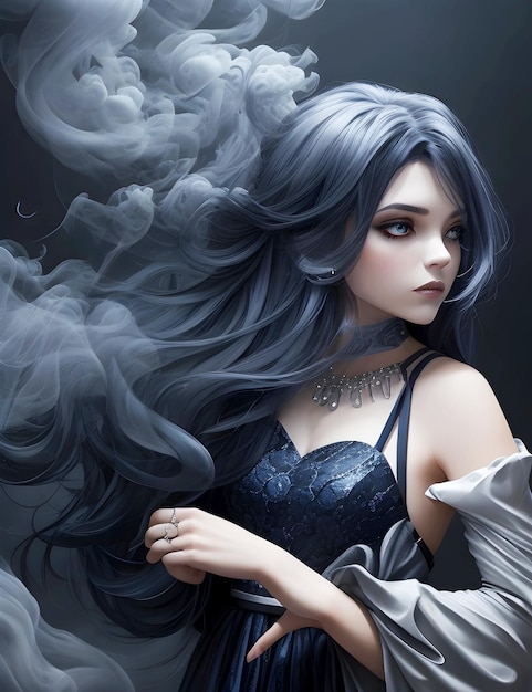Stunning Anime goddess of the flowers misty intricate beautiful attestation Ai generated art