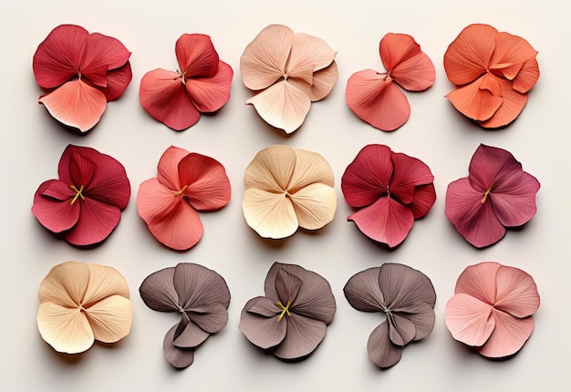 Stunning array of paper crafted floral beauty in pastel tones object isolated