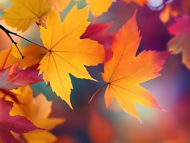 A stunning array of transparent autumn leaves