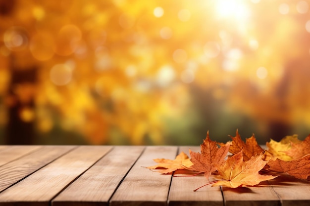 Foto una splendida immagine di paesaggio autunnale adornata da foglie gialle e bagnata dalla luce solare