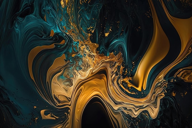 Stunning background with a fluid pattern of various shades of blue The fluid seems to be in motion and creates a mesmerizing effect The blue color gives the impression of water Generative AI