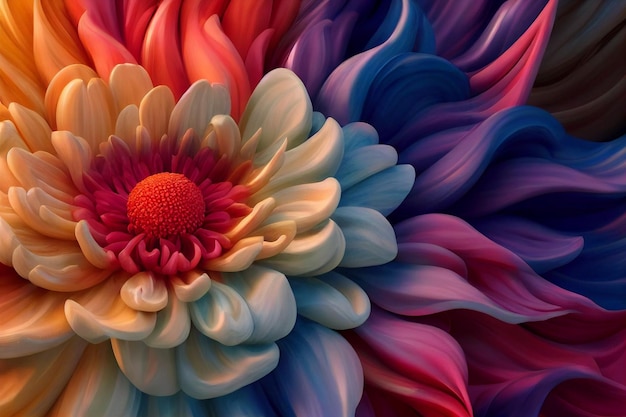 멋진 아름다운 3d 국화 여러 가지 빛깔의 꽃
