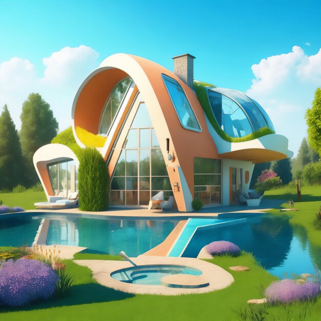 Stunning beautiful home rendering
