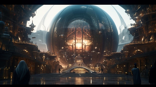 Stunning belle epoch dome cyberpunk filmische Ai gegenereerde kunst