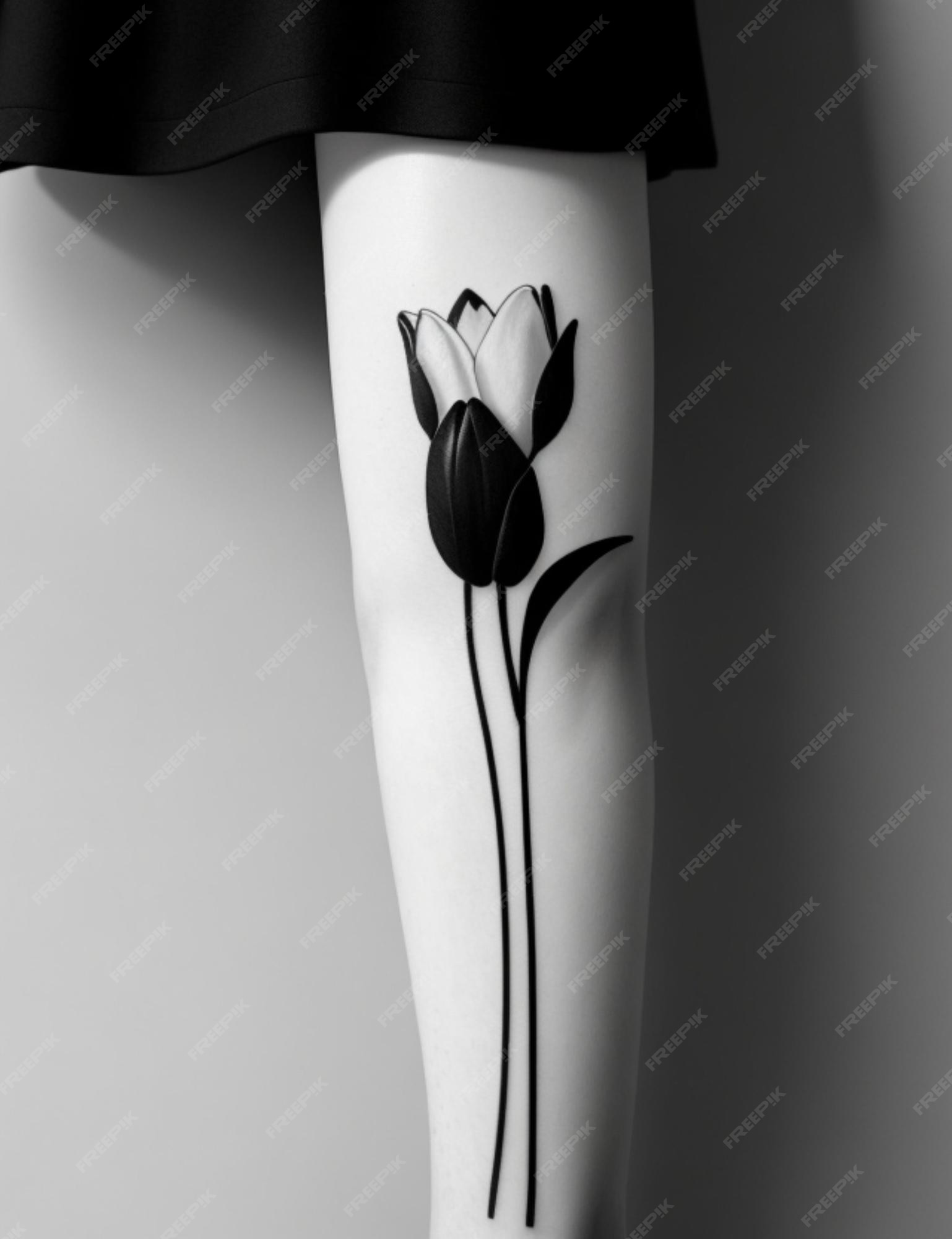Premium Photo A stunning black and white minimalist tattoo of