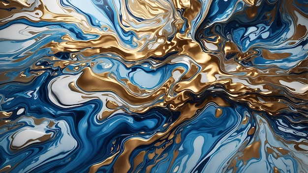 A stunning blue color liquid abstract background design wallpaper generated by AI