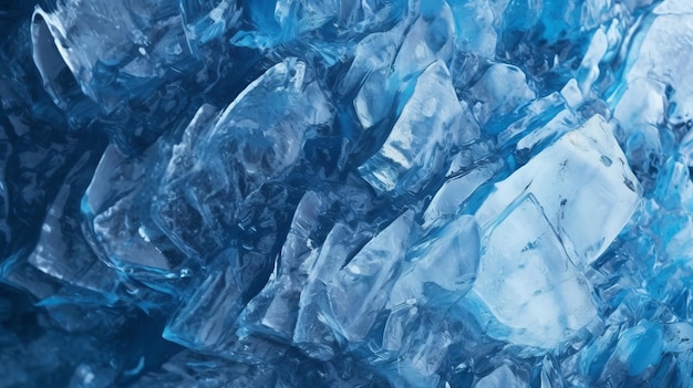 A stunning blue ice wall up close Generative AI