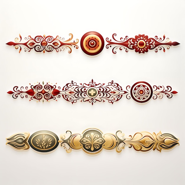 Stunning Borderline Designs Graphics Watercolor Illustrations Isolated on White Background Clipart