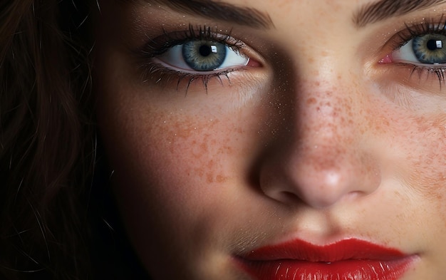 Stunning Brunette Macro Closeup Generative AI