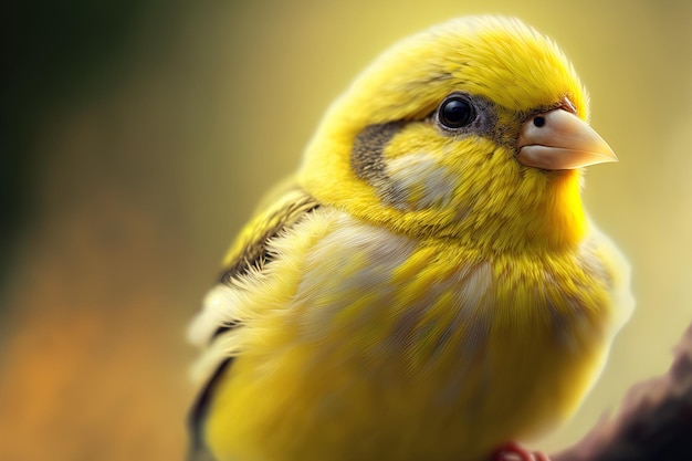 Stunning canary in selective focus in a close up image