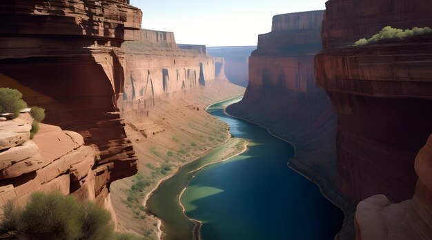 Фото Ошеломляющий пейзаж каньона исследуя красоту природы в захватывающем панорамном обзоре