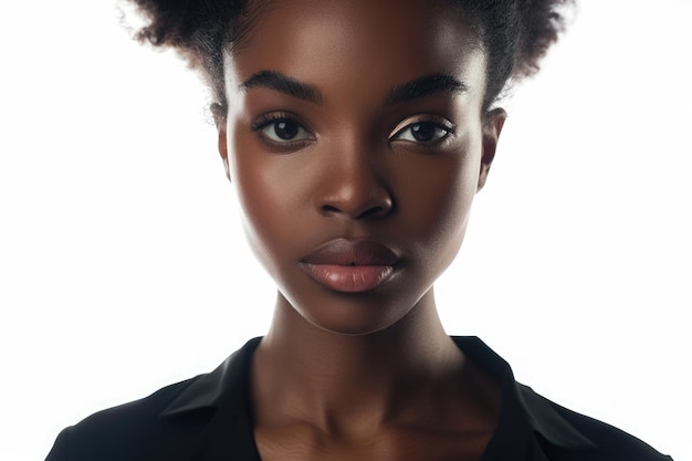 Photo stunning close up portrait of african american woman on white background