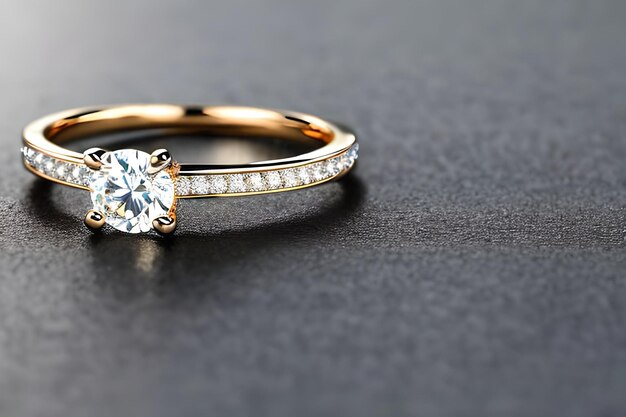 사랑과 헌신의 영원한 결속을 상징하기 위해 섬세하게 얽힌 단일 결혼 반지의 멋진 클로즈업 샷 기념일 발렌타인 또는 약혼을 위한 보석 금 다이아몬드 반지