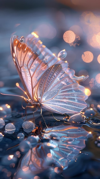 A Stunning CloseUp of a Butterfly with Water Droplets on Its Wings