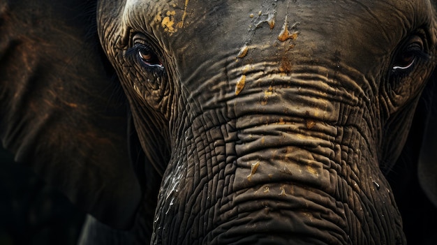 Stunning Closeup Of An Elephant In The Style Of Stefan Gesell