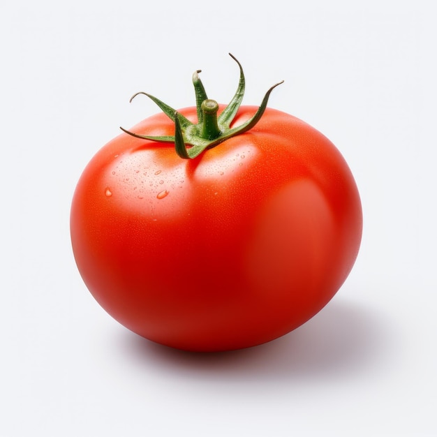 Stunning Closeup of a Fresh Red Tomato on Pure White Background Picture Perfect