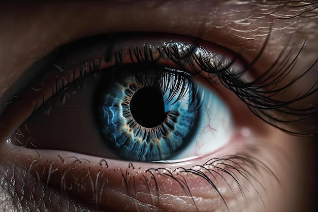 Stunning Closeup of a Human Eye in Blue