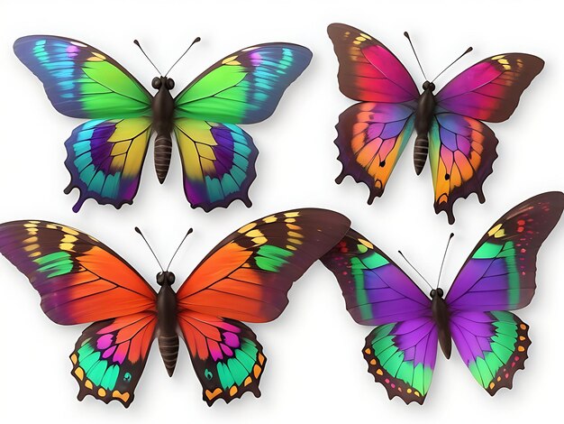 Photo stunning colorful 3d butterfly generated ai