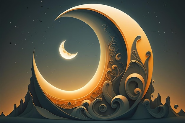 A stunning crescent moon that is waxing