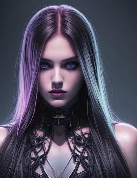 Stunning cyberpunk girl